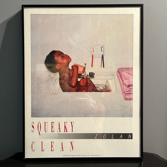 Other - Vintage Donald Zolan “Squeaky Clean” Framed Print